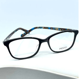 NEW MODO 6523 Black Eyeglasses FRAME 51-17-42mm w Case and Microfiber Cloth